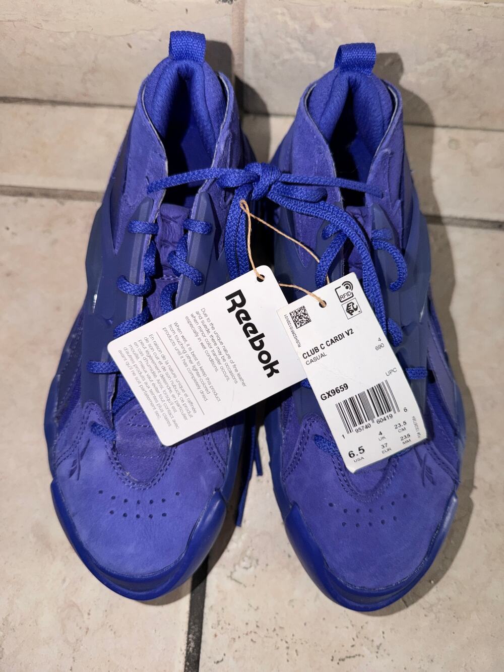 Reebok x Cardi B Club C V2 Purple Sneakers GX9659 Platform Size 6.5